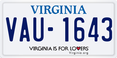 VA license plate VAU1643