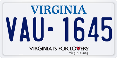 VA license plate VAU1645