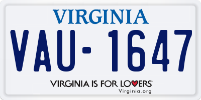 VA license plate VAU1647