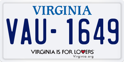 VA license plate VAU1649