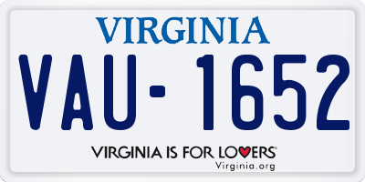 VA license plate VAU1652