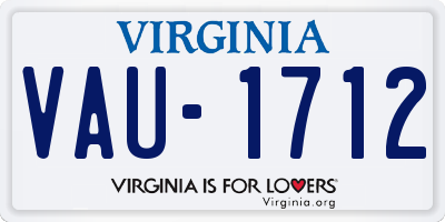 VA license plate VAU1712