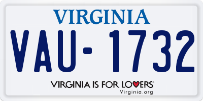 VA license plate VAU1732