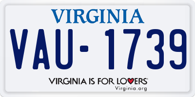 VA license plate VAU1739