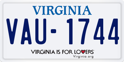 VA license plate VAU1744