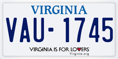 VA license plate VAU1745