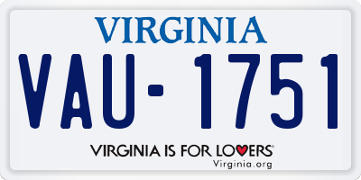 VA license plate VAU1751