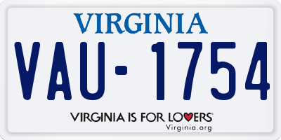 VA license plate VAU1754