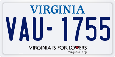 VA license plate VAU1755