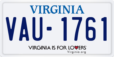 VA license plate VAU1761