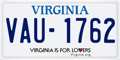 VA license plate VAU1762