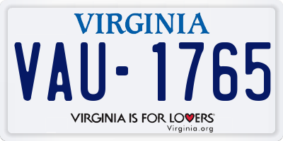 VA license plate VAU1765