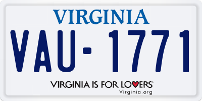 VA license plate VAU1771