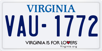 VA license plate VAU1772