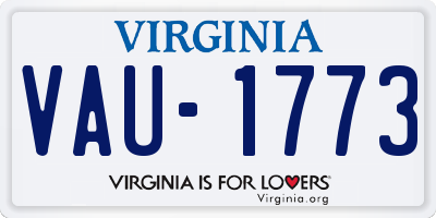 VA license plate VAU1773