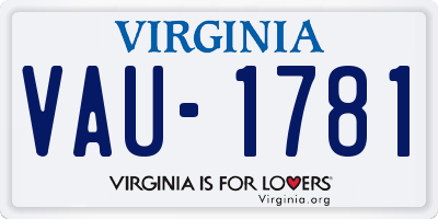 VA license plate VAU1781