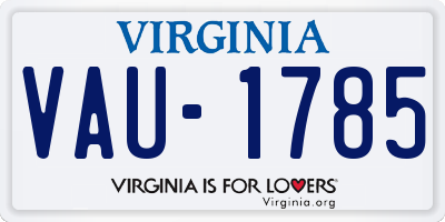 VA license plate VAU1785