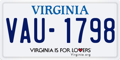 VA license plate VAU1798