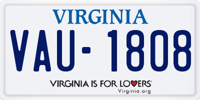 VA license plate VAU1808