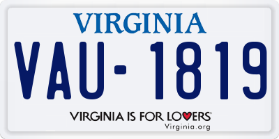 VA license plate VAU1819