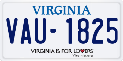 VA license plate VAU1825