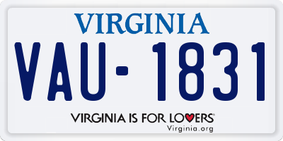 VA license plate VAU1831