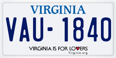 VA license plate VAU1840