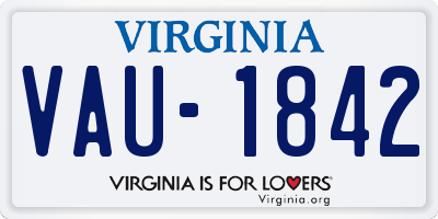 VA license plate VAU1842