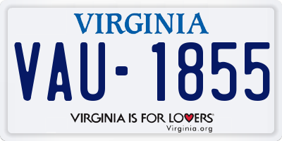 VA license plate VAU1855