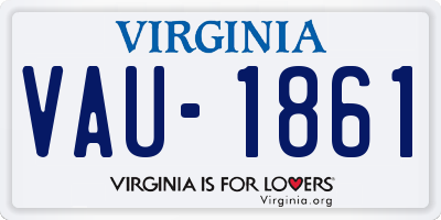 VA license plate VAU1861