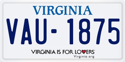 VA license plate VAU1875