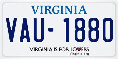 VA license plate VAU1880