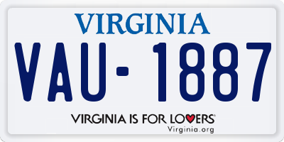 VA license plate VAU1887