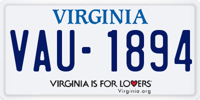 VA license plate VAU1894