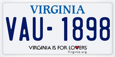 VA license plate VAU1898