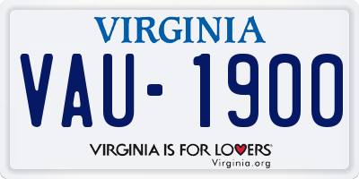 VA license plate VAU1900