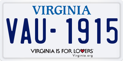 VA license plate VAU1915