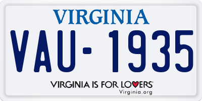 VA license plate VAU1935