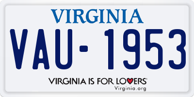 VA license plate VAU1953