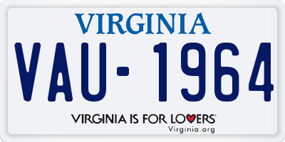 VA license plate VAU1964