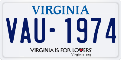 VA license plate VAU1974