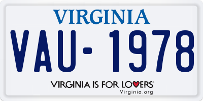 VA license plate VAU1978