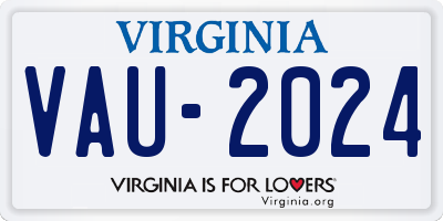 VA license plate VAU2024