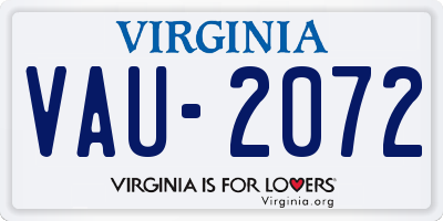 VA license plate VAU2072