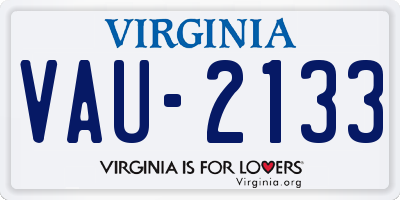 VA license plate VAU2133