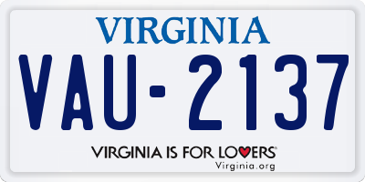 VA license plate VAU2137