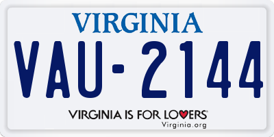 VA license plate VAU2144