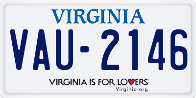 VA license plate VAU2146