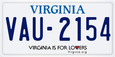 VA license plate VAU2154
