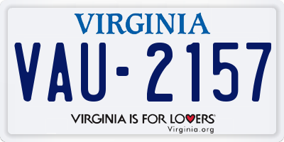 VA license plate VAU2157